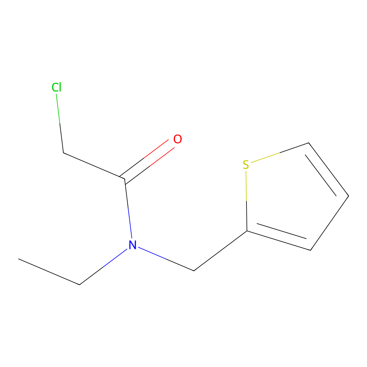 2-chloro-N-ethyl-N-(thiophen-2-ylmethyl)acetamide molecular structure, CAS 852706-25-3