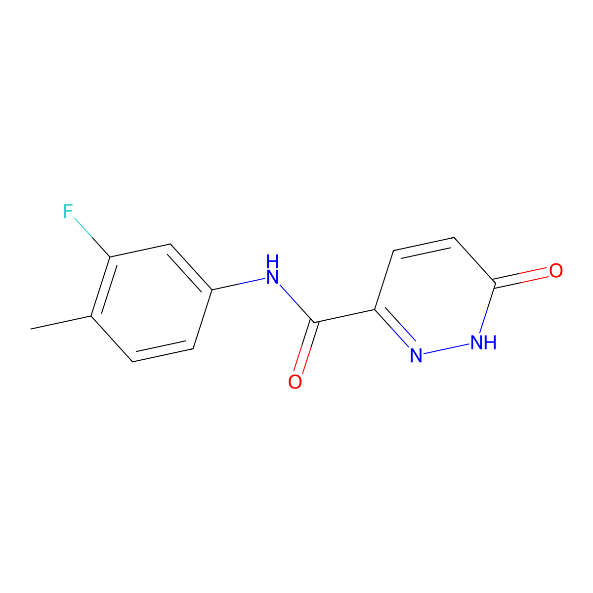N-(3-fluoro-4-methylphenyl)-6-oxo-1,6-dihydropyridazine-3-carboxamide molecular structure, CAS 852712-44-8