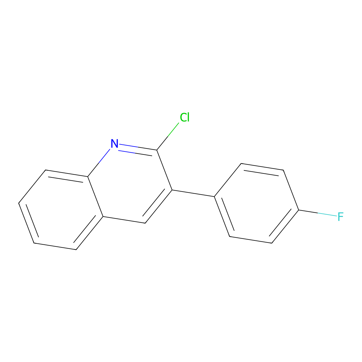 2-Chloro-3-(4-fluorophenyl)quinoline molecular structure, CAS 85273-99-0