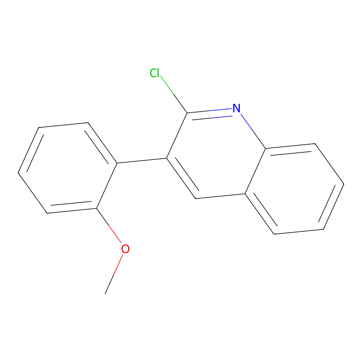 2-Chloro-3-(2-methoxyphenyl)quinoline molecular structure, CAS 85274-01-7