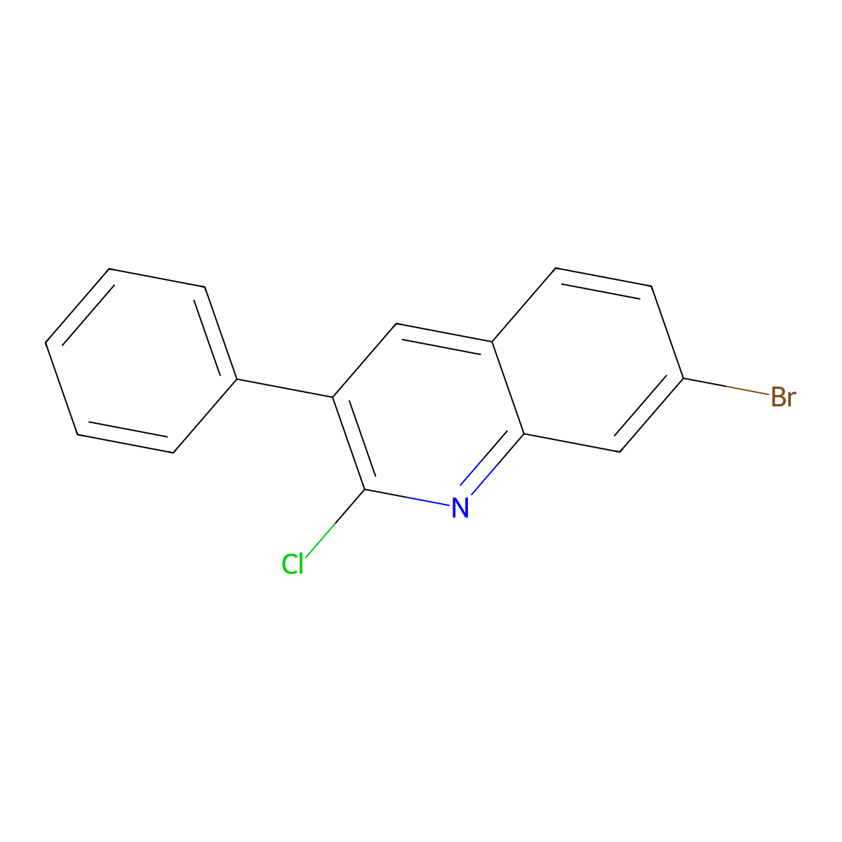 7-Bromo-2-chloro-3-phenylquinoline molecular structure, CAS 85274-44-8