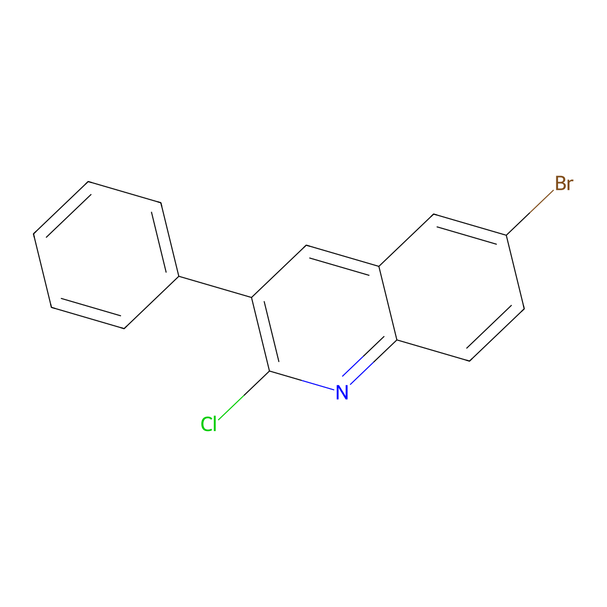 6-Bromo-2-chloro-3-phenylquinoline molecular structure, CAS 85274-48-2