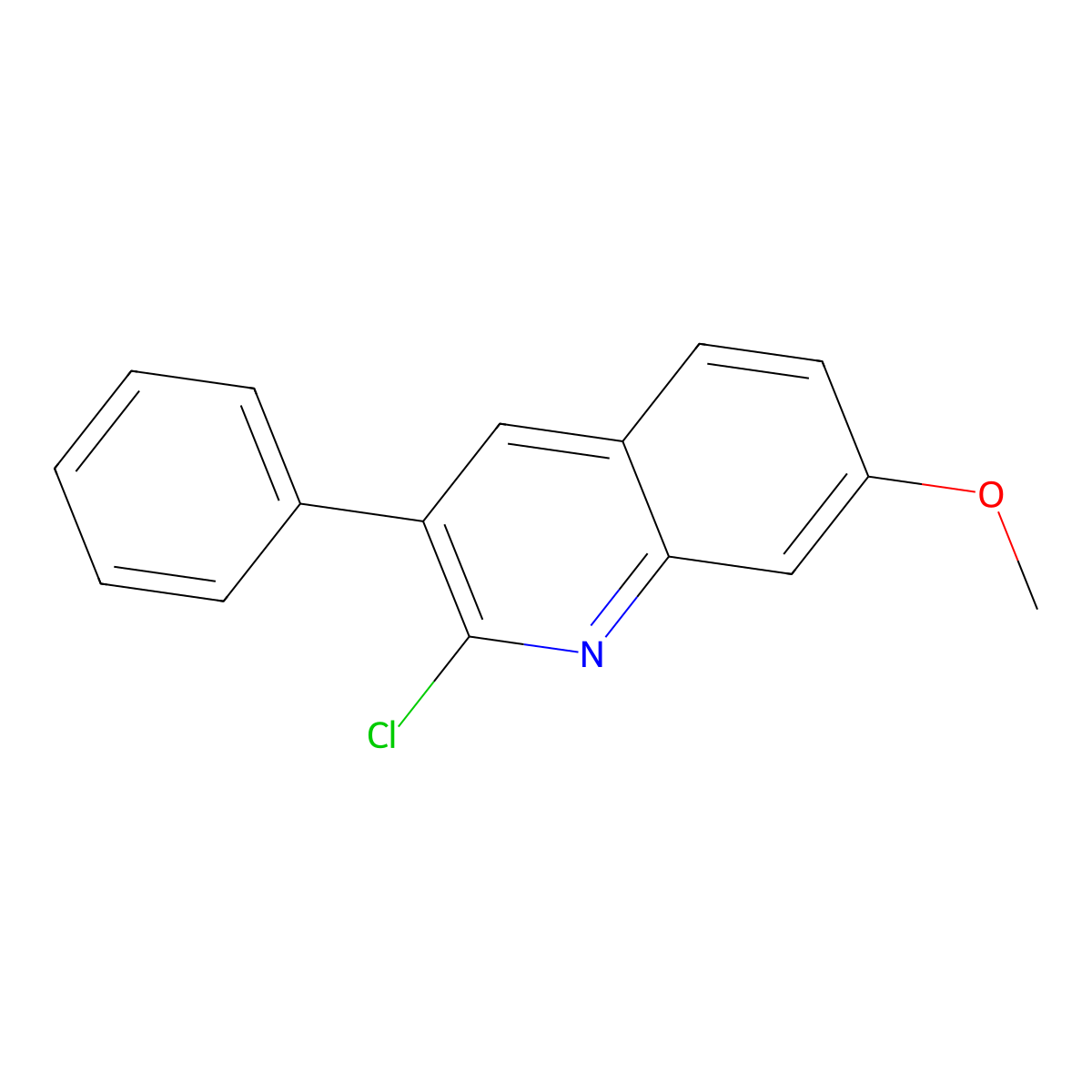 2-Chloro-7-methoxy-3-phenylquinoline molecular structure, CAS 85274-56-2