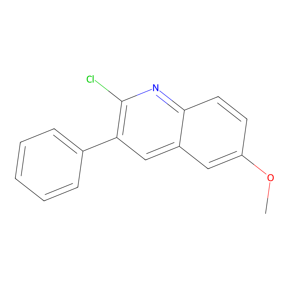 2-Chloro-6-methoxy-3-phenylquinoline molecular structure, CAS 85274-57-3