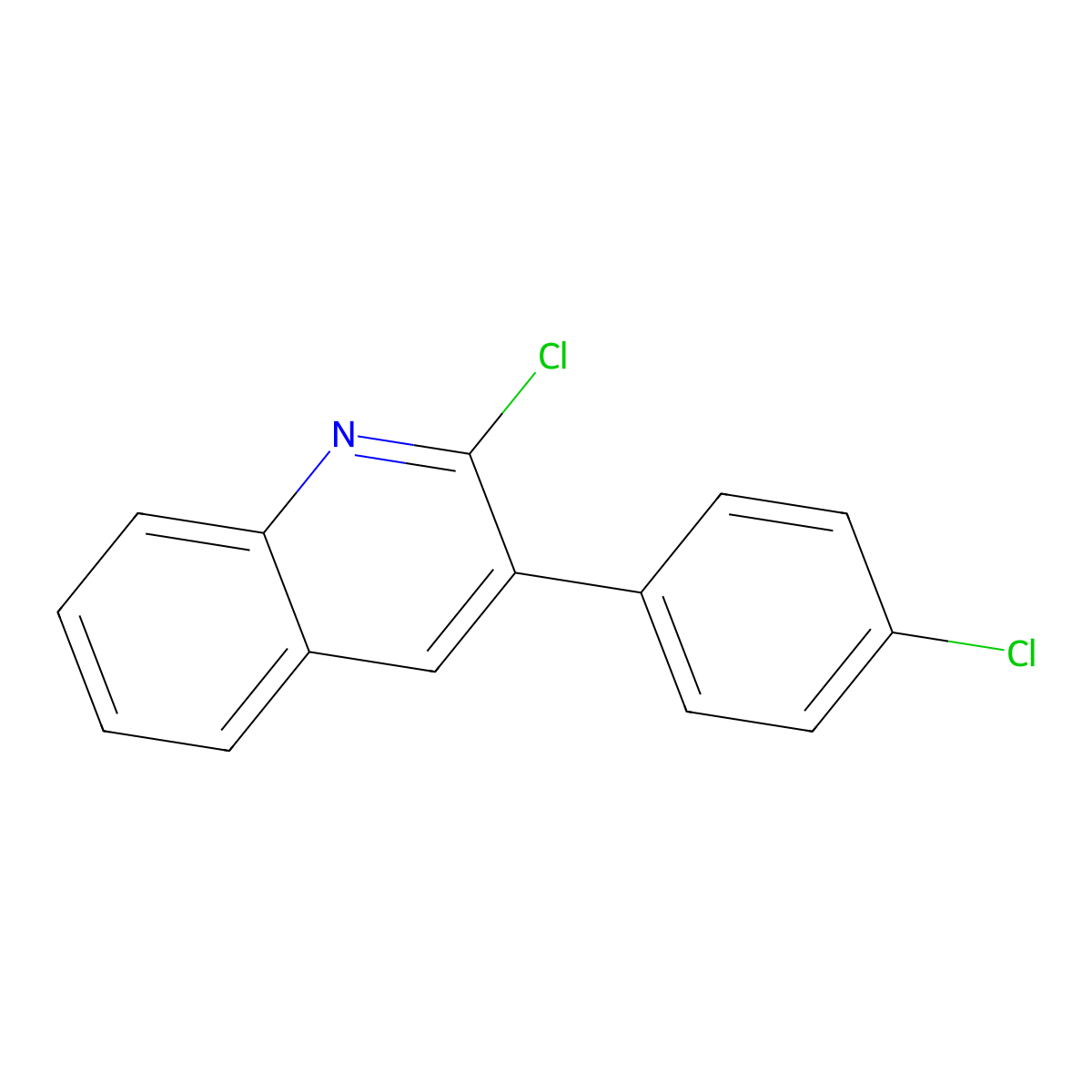 2-Chloro-3-(4-chlorophenyl)quinoline molecular structure, CAS 85274-81-3