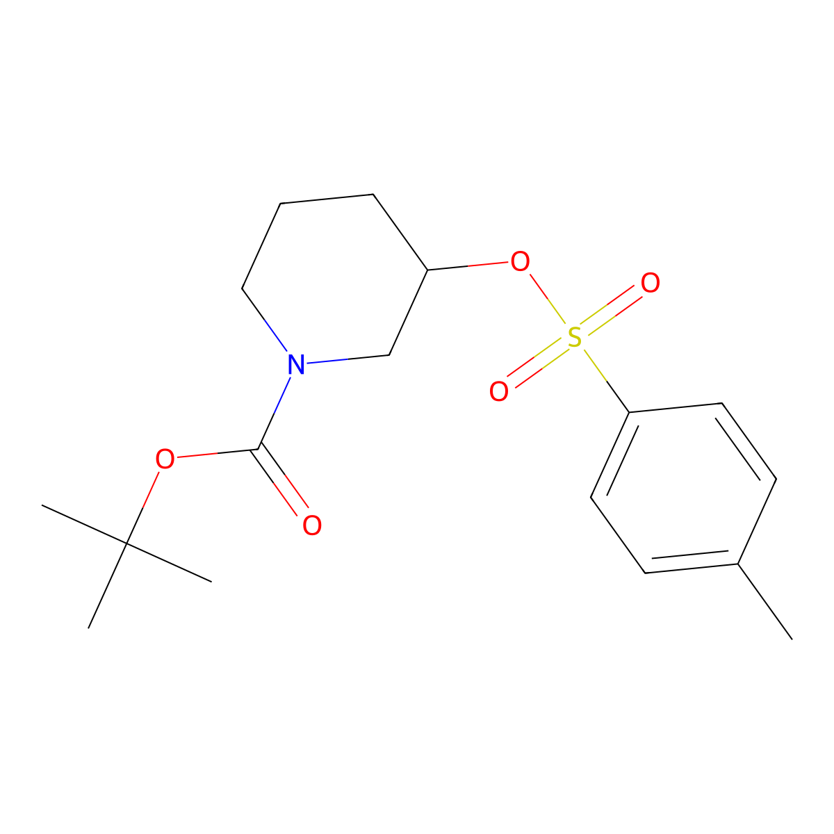 tert-Butyl 3-(tosyloxy)piperidine-1-carboxylate molecular structure, CAS 85275-46-3