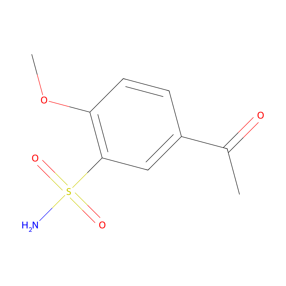 5-Acetyl-2-methoxybenzene-1-sulfonamide molecular structure, CAS 85276-46-6