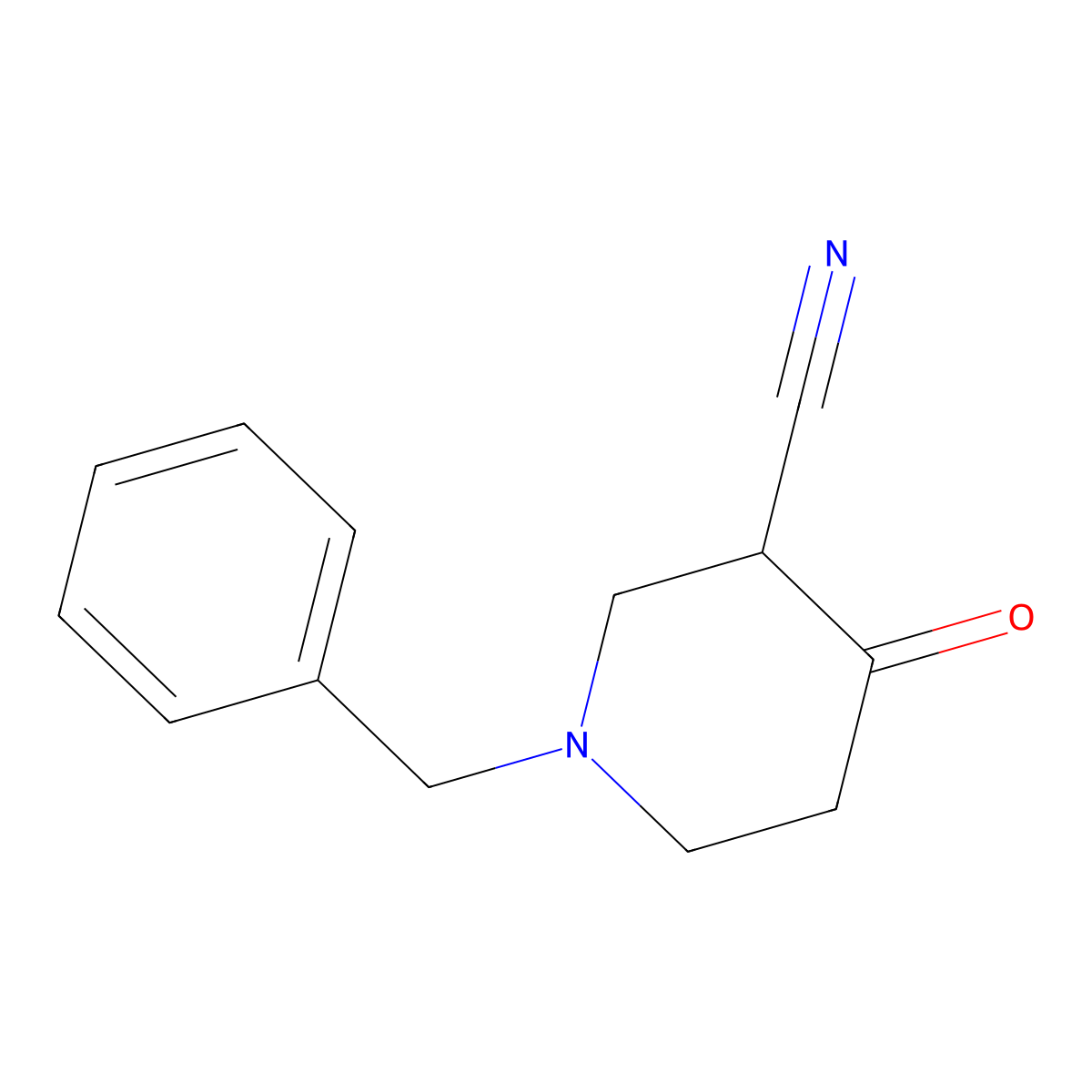 1-Benzyl-4-oxopiperidine-3-carbonitrile molecular structure, CAS 85277-12-9