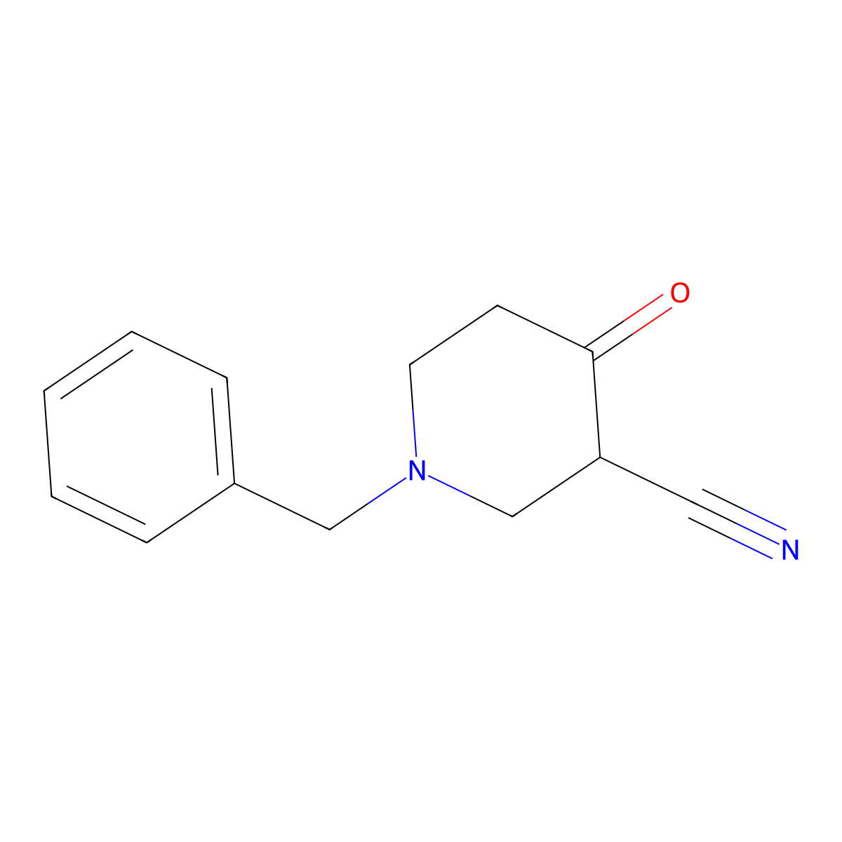 1-Benzyl-4-oxopiperidine-3-carbonitrile molecular structure, CAS 85277-12-9