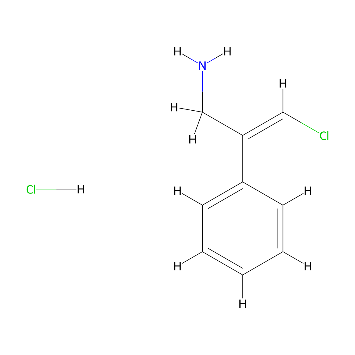 3-Chloro-2-phenylprop-2-en-1-amine hydrochloride molecular structure, CAS 85278-24-6
