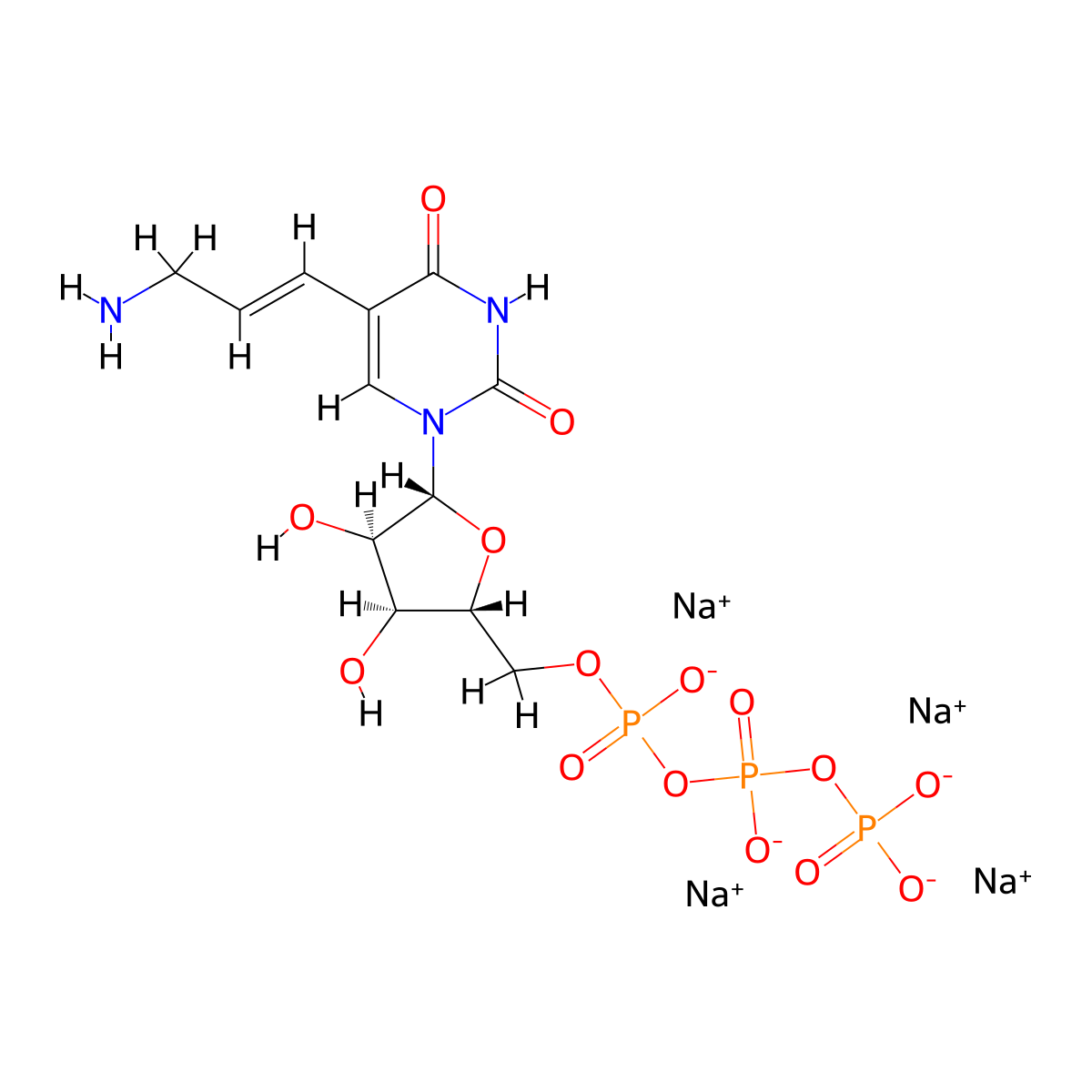 5-(3-Aminoallyl)uridine-5'-O-triphosphate (sodium salt) molecular structure, CAS 85280-66-6