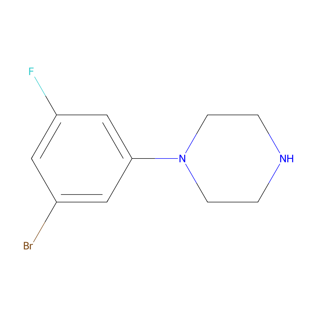 1-(3-Bromo-5-fluorophenyl)piperazine molecular structure, CAS 852807-43-3