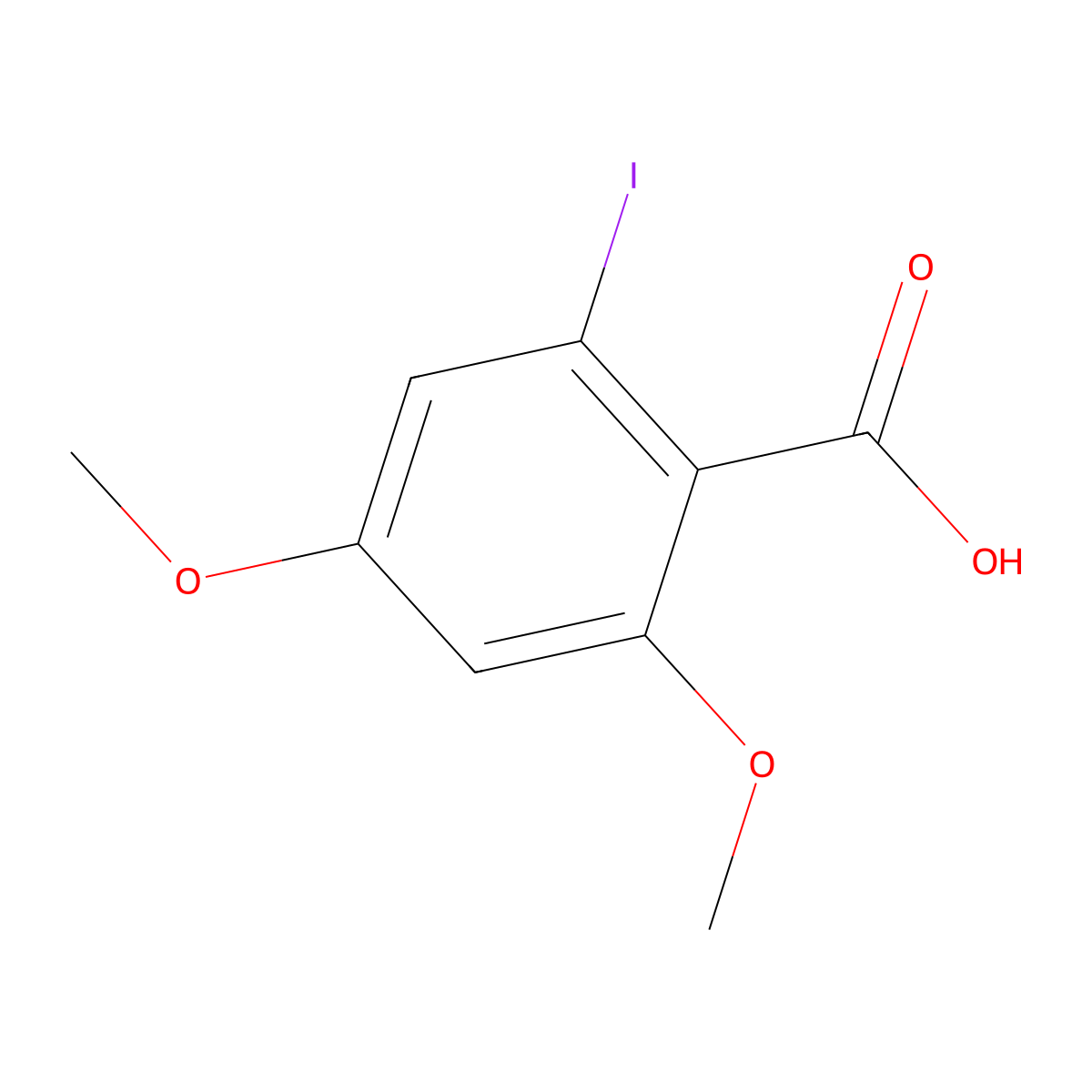 2-Iodo-4,6-dimethoxybenzoic acid molecular structure, CAS 852810-81-2