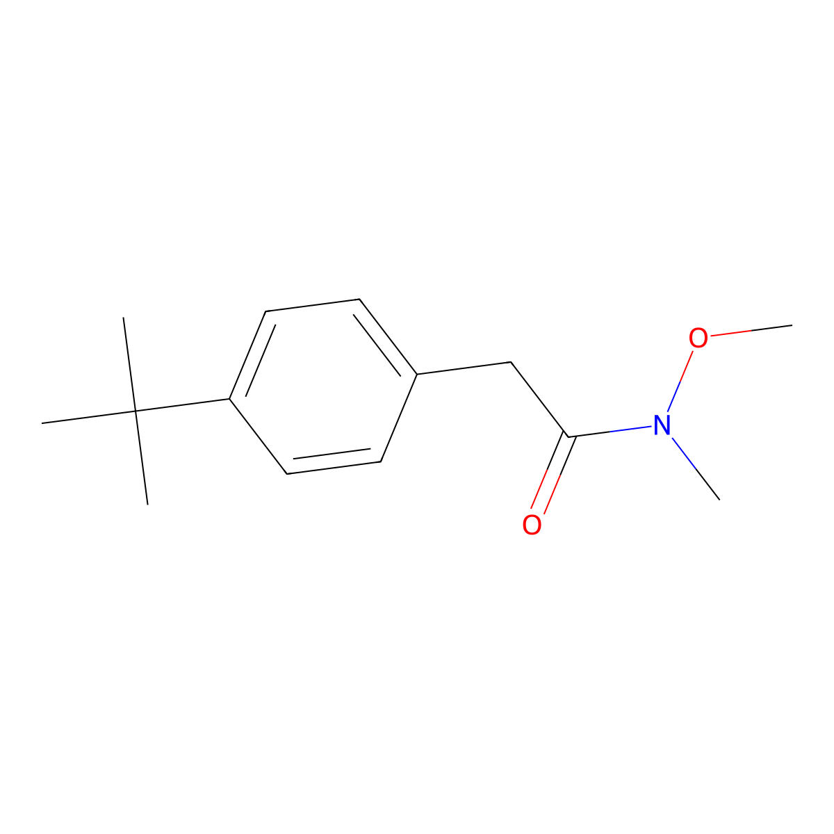 2-(4-(tert-butyl)phenyl)-N-methoxy-N-methylacetamide molecular structure, CAS 852815-78-2