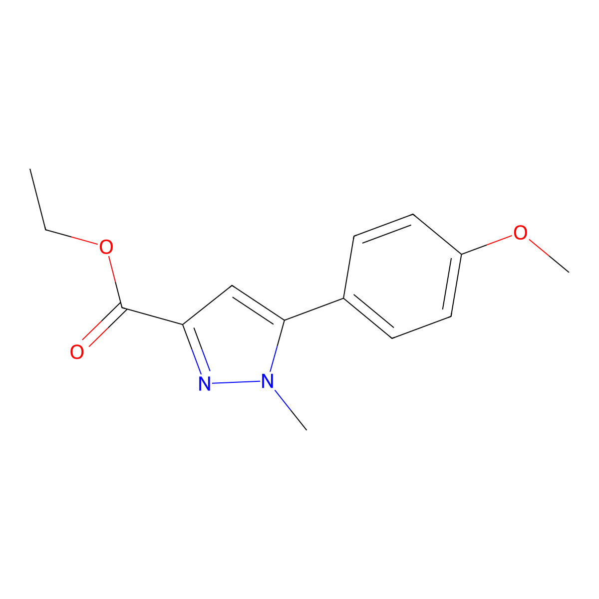Ethyl 5-(4-methoxyphenyl)-1-methyl-1h-pyrazole-3-carboxylate molecular structure, CAS 852816-12-7