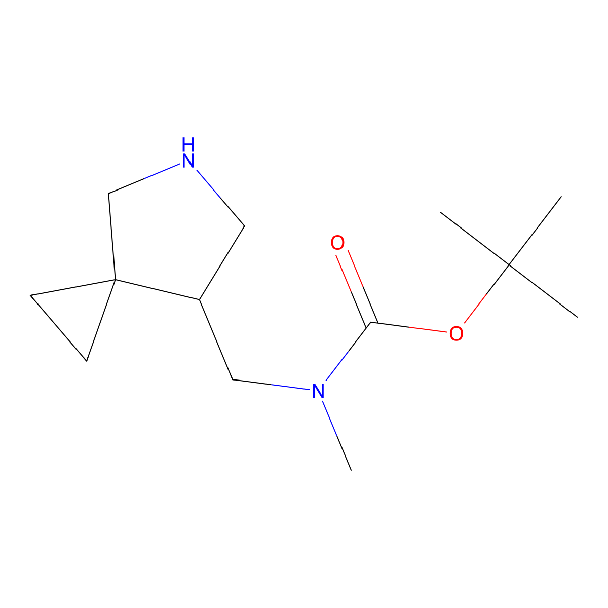 tert-butyl N-({5-azaspiro[2.4]heptan-7-yl}methyl)-N-methylcarbamate molecular structure, CAS 852831-41-5