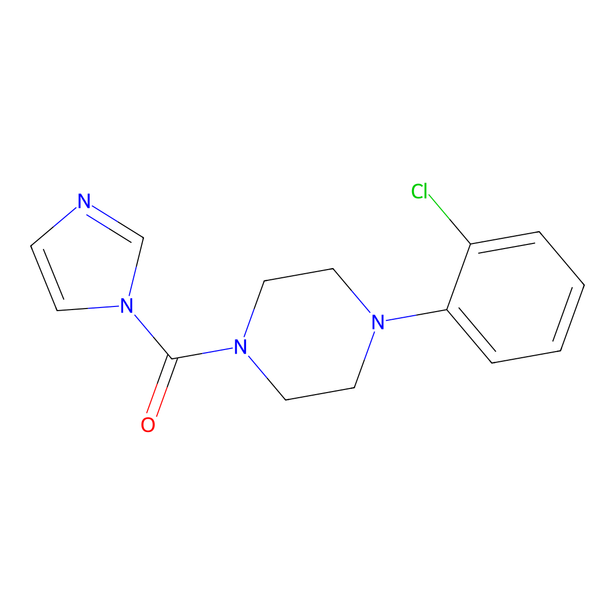 [4-(2-chlorophenyl)piperazin-1-yl](1H-imidazol-1-yl)methanone molecular structure, CAS 852839-69-1