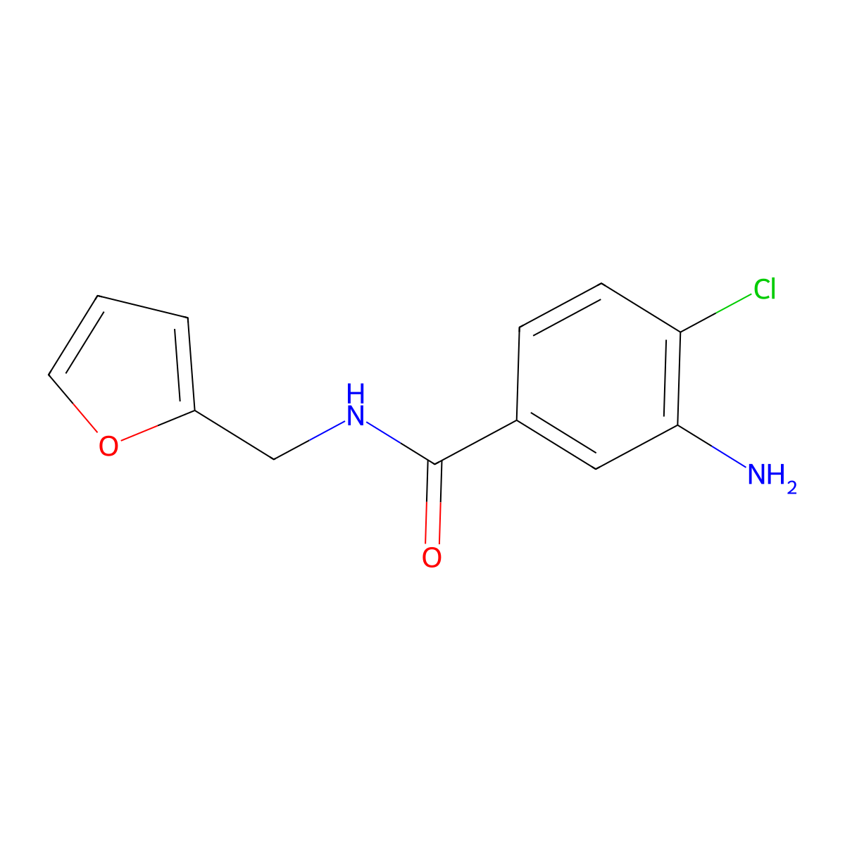 3-Amino-4-chloro-N-(2-furylmethyl)benzamide molecular structure, CAS 852839-94-2