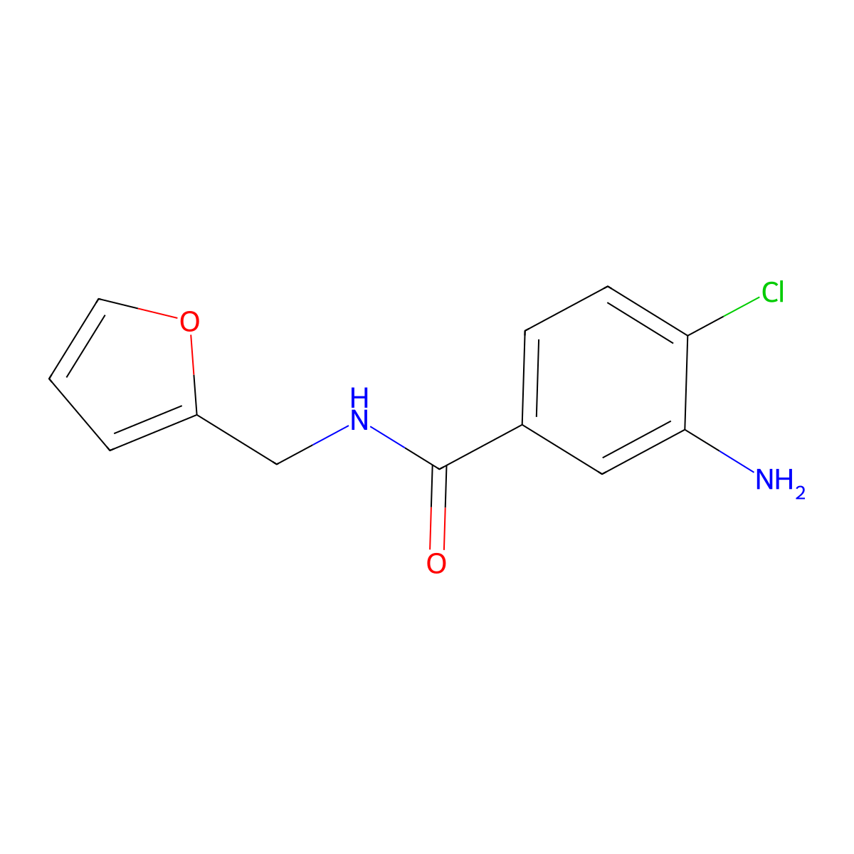 3-Amino-4-chloro-N-(2-furylmethyl)benzamide molecular structure, CAS 852839-94-2