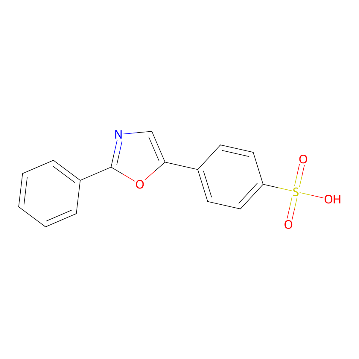 Benzenesulfonic acid, 4-(2-phenyl-5-oxazolyl)- molecular structure, CAS 85284-16-8