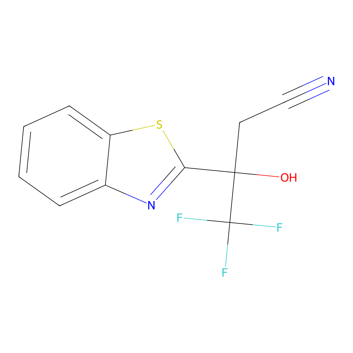 3-(1,3-Benzothiazol-2-yl)-4,4,4-trifluoro-3-hydroxybutanenitrile molecular structure, CAS 852840-37-0