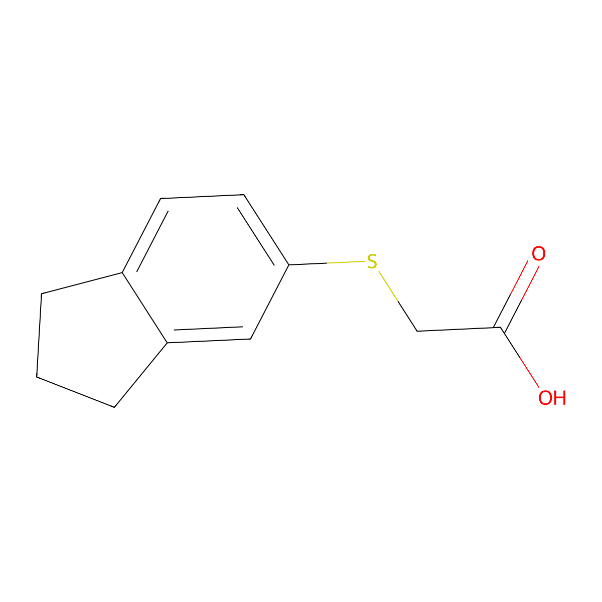 2-(2,3-dihydro-1H-inden-5-ylsulfanyl)acetic Acid molecular structure, CAS 852840-42-7