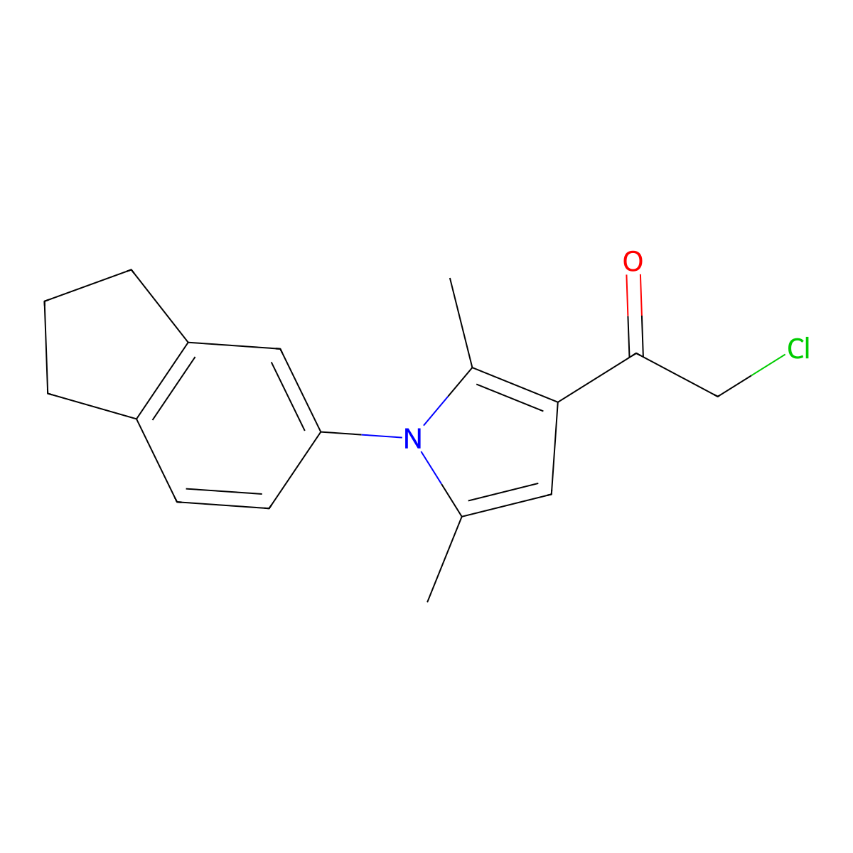 2-chloro-1-[1-(2,3-dihydro-1H-inden-5-yl)-2,5-dimethyl-1H-pyrrol-3-yl]ethan-1-one molecular structure, CAS 852840-44-9