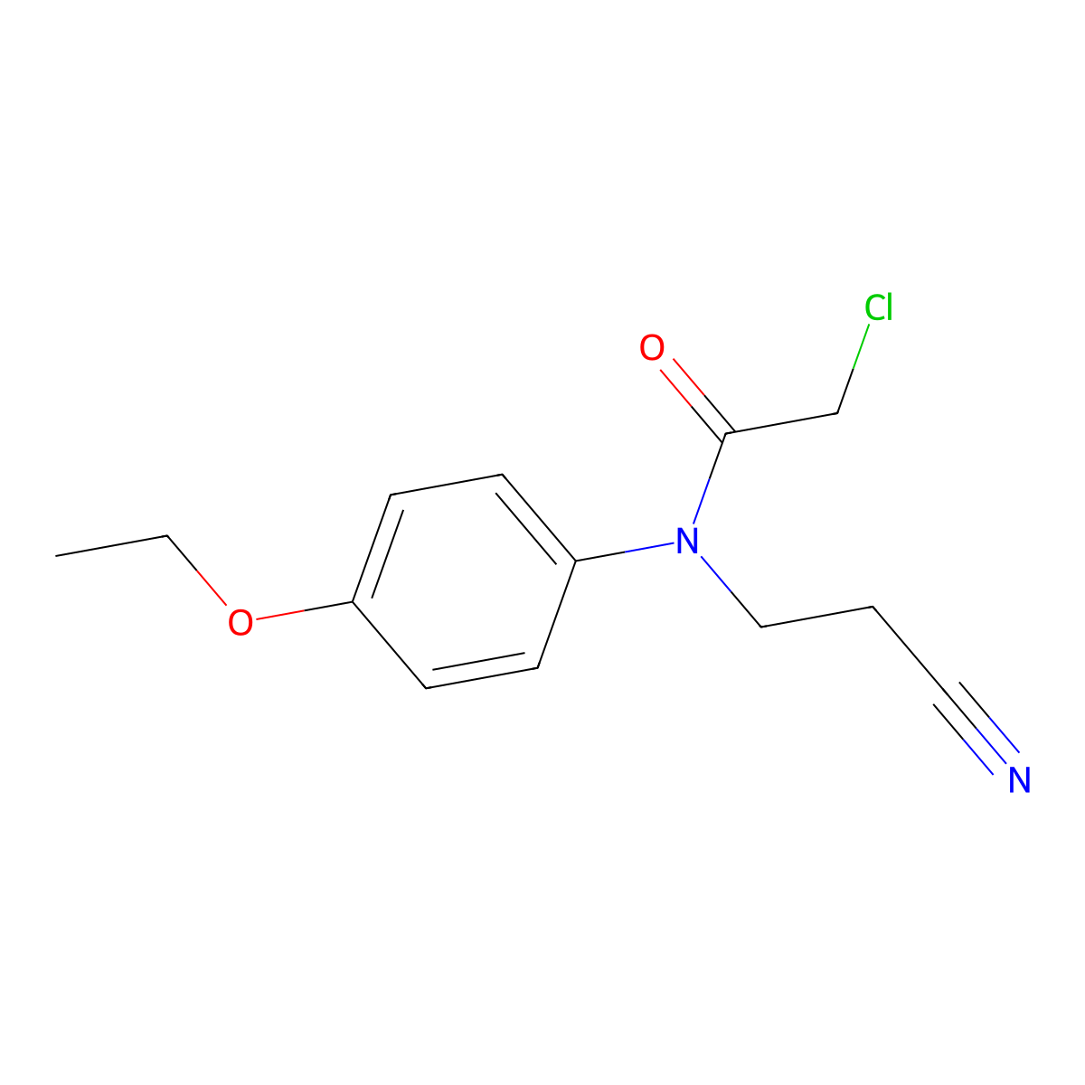 2-chloro-N-(2-cyanoethyl)-N-(4-ethoxyphenyl)acetamide molecular structure, CAS 852840-54-1