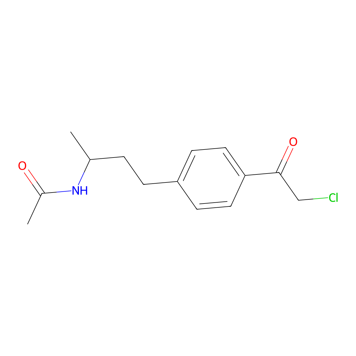 N-{4-[4-(2-chloroacetyl)phenyl]butan-2-yl}acetamide molecular structure, CAS 852840-56-3