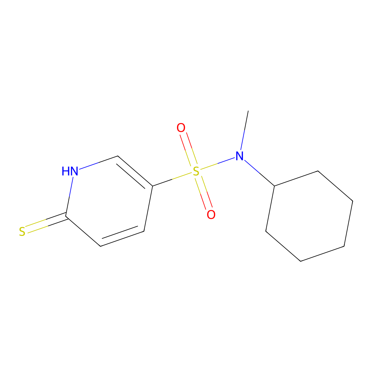 N-Cyclohexyl-1,6-dihydro-N-methyl-6-thioxo-3-pyridinesulfonamide molecular structure, CAS 852840-57-4