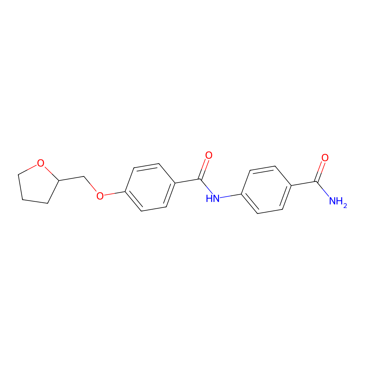 4-[[4-(Oxolan-2-ylmethoxy)benzoyl]amino]benzamide molecular structure, CAS 852844-41-8