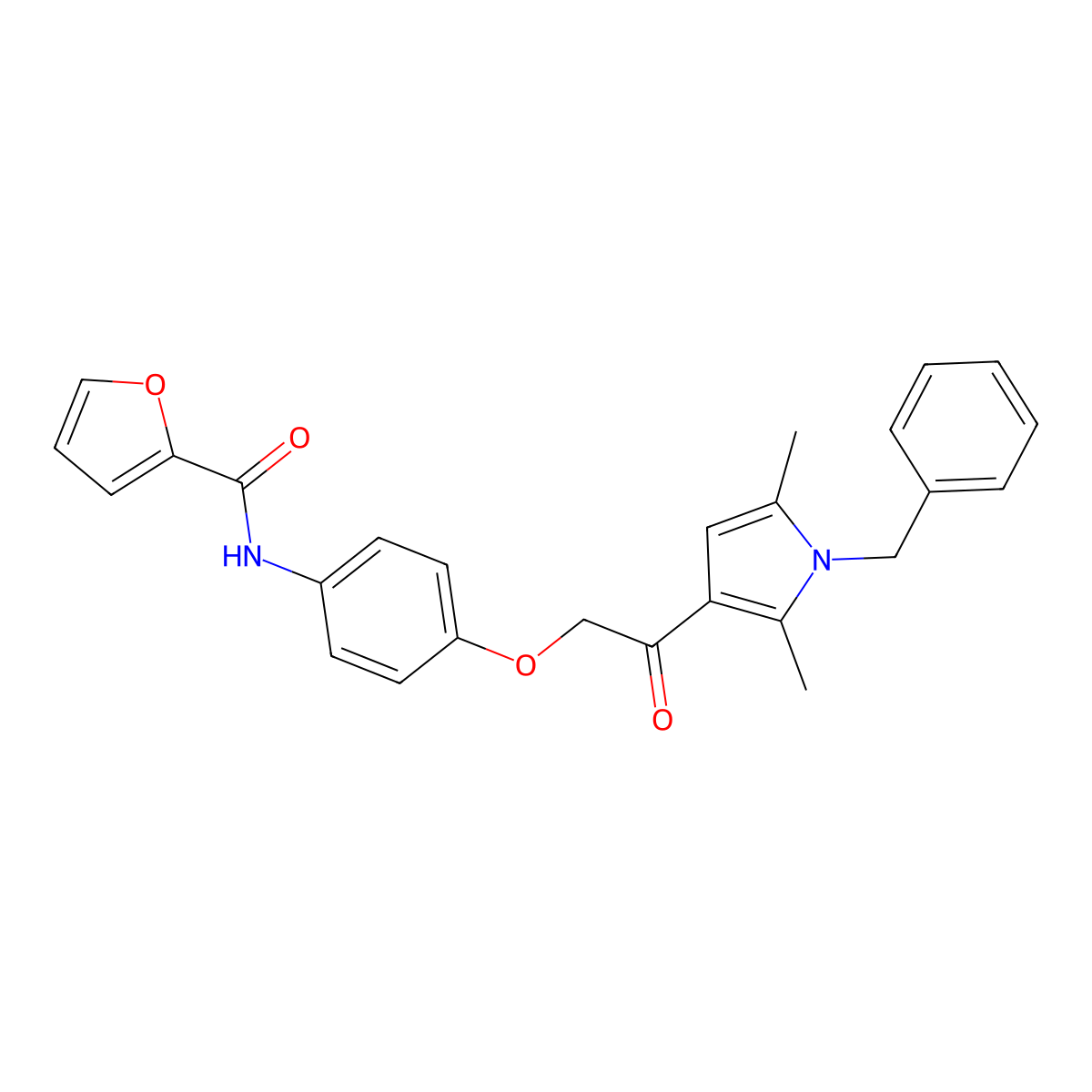 N-(4-(2-(1-Benzyl-2,5-dimethyl-1H-pyrrol-3-yl)-2-oxoethoxy)phenyl)furan-2-carboxamide molecular structure, CAS 852846-00-5