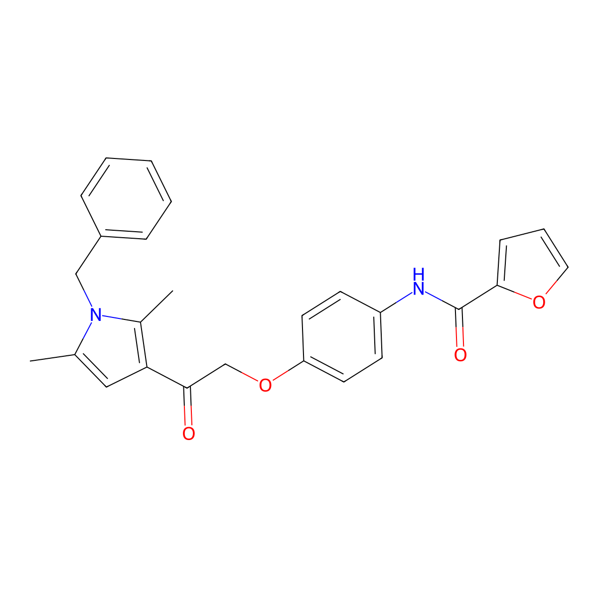 N-(4-(2-(1-Benzyl-2,5-dimethyl-1H-pyrrol-3-yl)-2-oxoethoxy)phenyl)furan-2-carboxamide molecular structure, CAS 852846-00-5