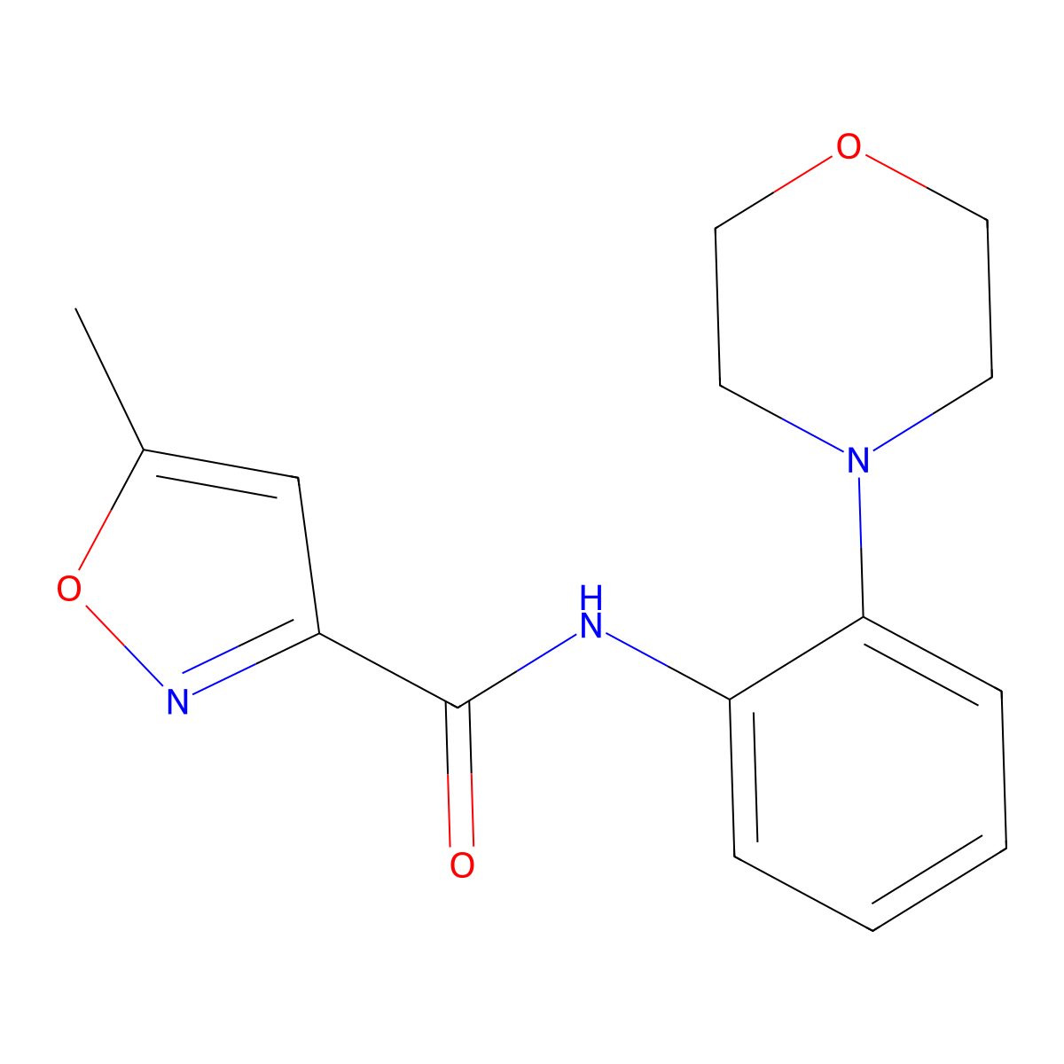 5-methyl-N-(2-morpholin-4-ylphenyl)-1,2-oxazole-3-carboxamide molecular structure, CAS 852846-72-1