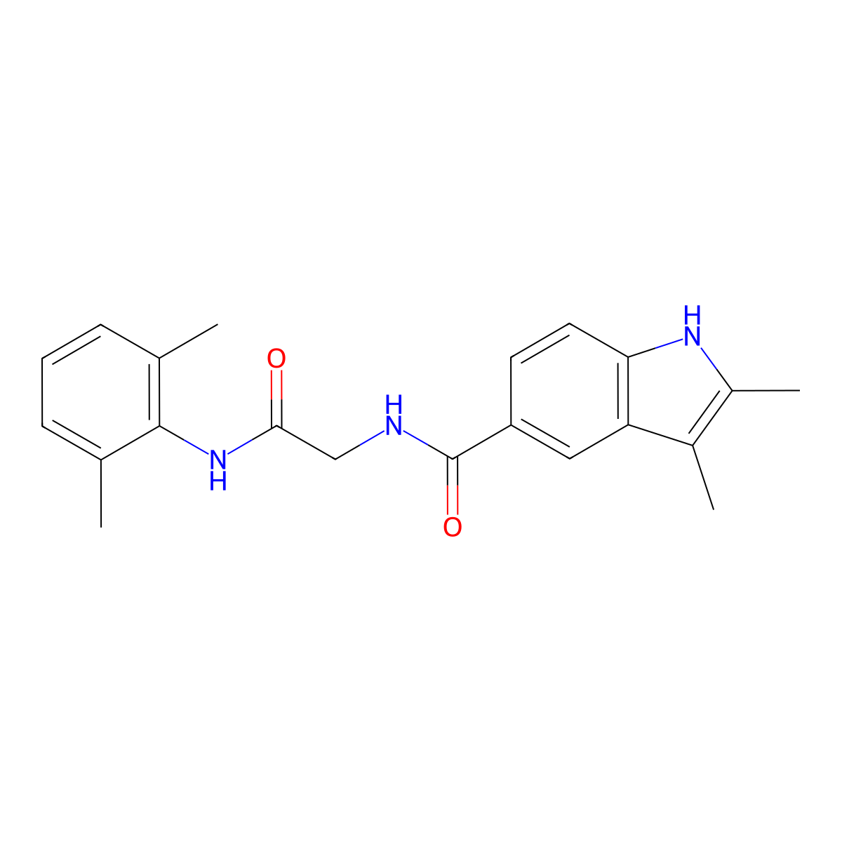 N-{2-[(2,6-dimethylphenyl)amino]-2-oxoethyl}-2,3-dimethyl-1H-indole-5-carboxamide molecular structure, CAS 852848-95-4