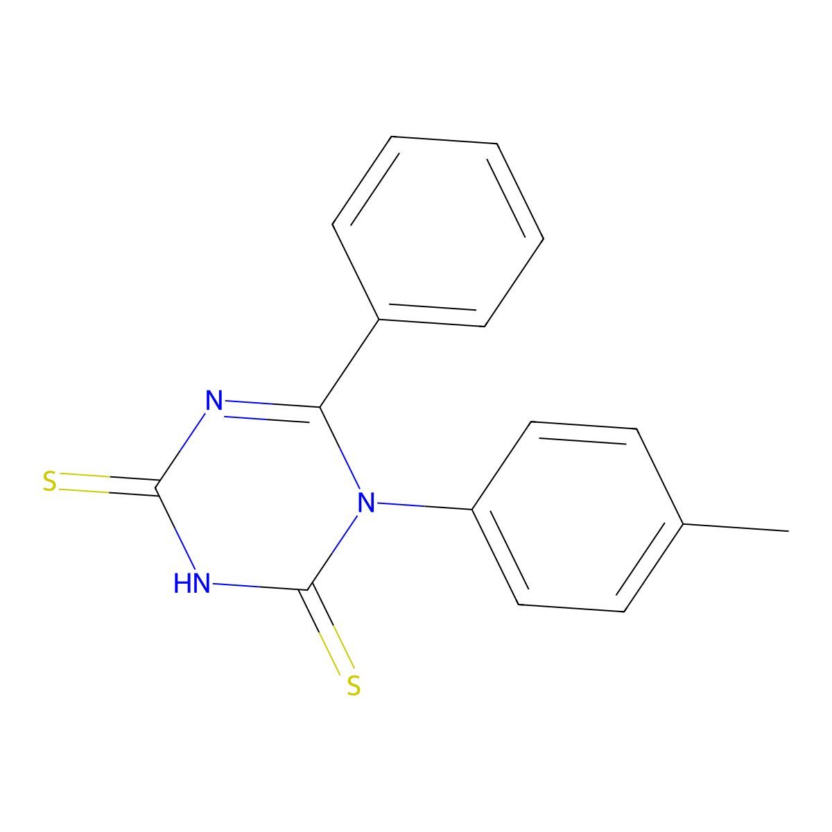 1-(4-Methylphenyl)-6-phenyl-1,3,5-triazine-2,4-dithione molecular structure, CAS 852850-67-0