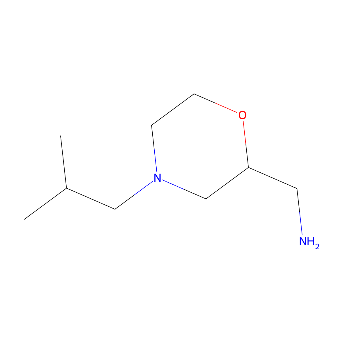 (4-(2-Methylpropyl)morpholin-2-yl)methanamine molecular structure, CAS 852851-64-0