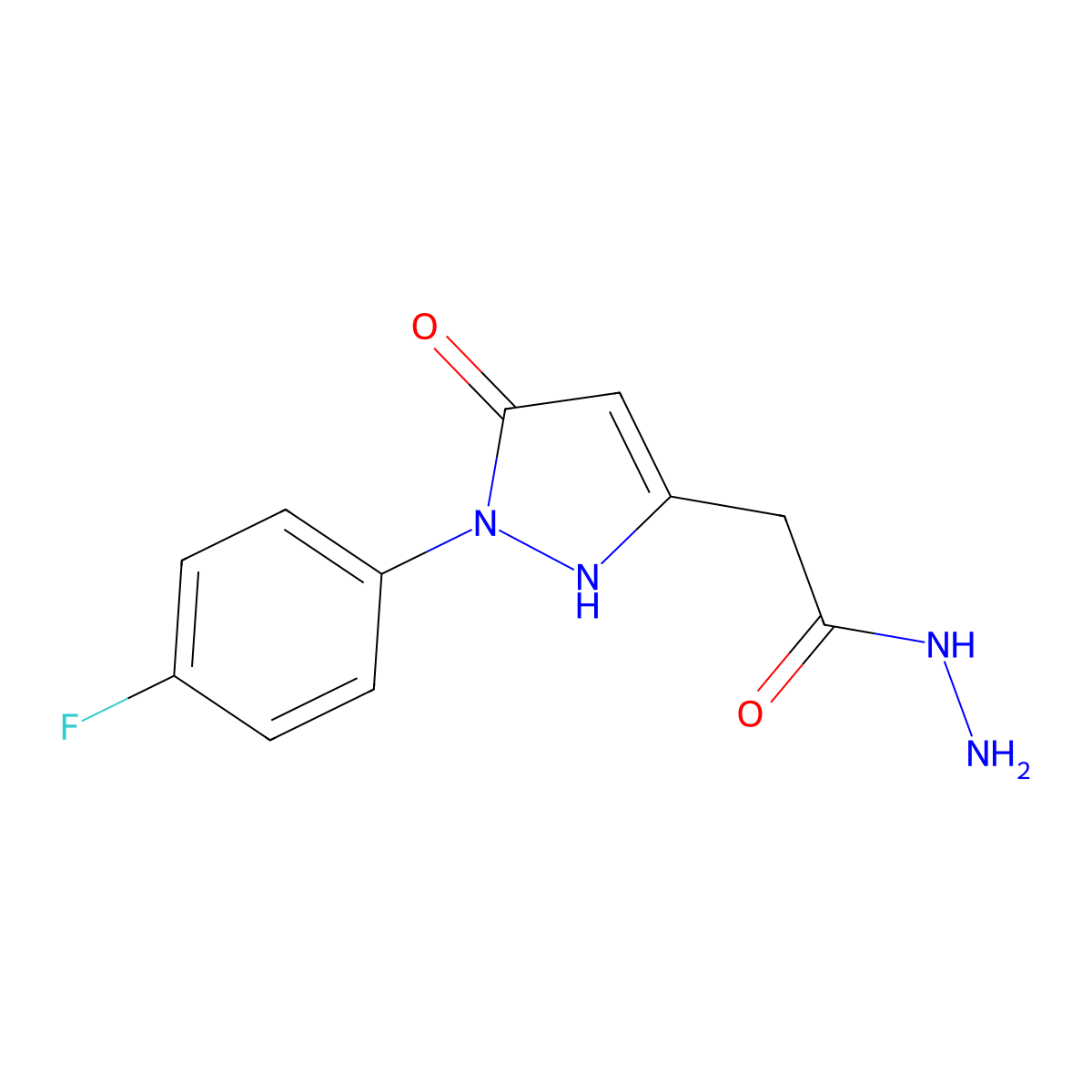 2-[1-(4-fluorophenyl)-5-oxo-2,5-dihydro-1H-pyrazol-3-yl]acetohydrazide molecular structure, CAS 852851-70-8
