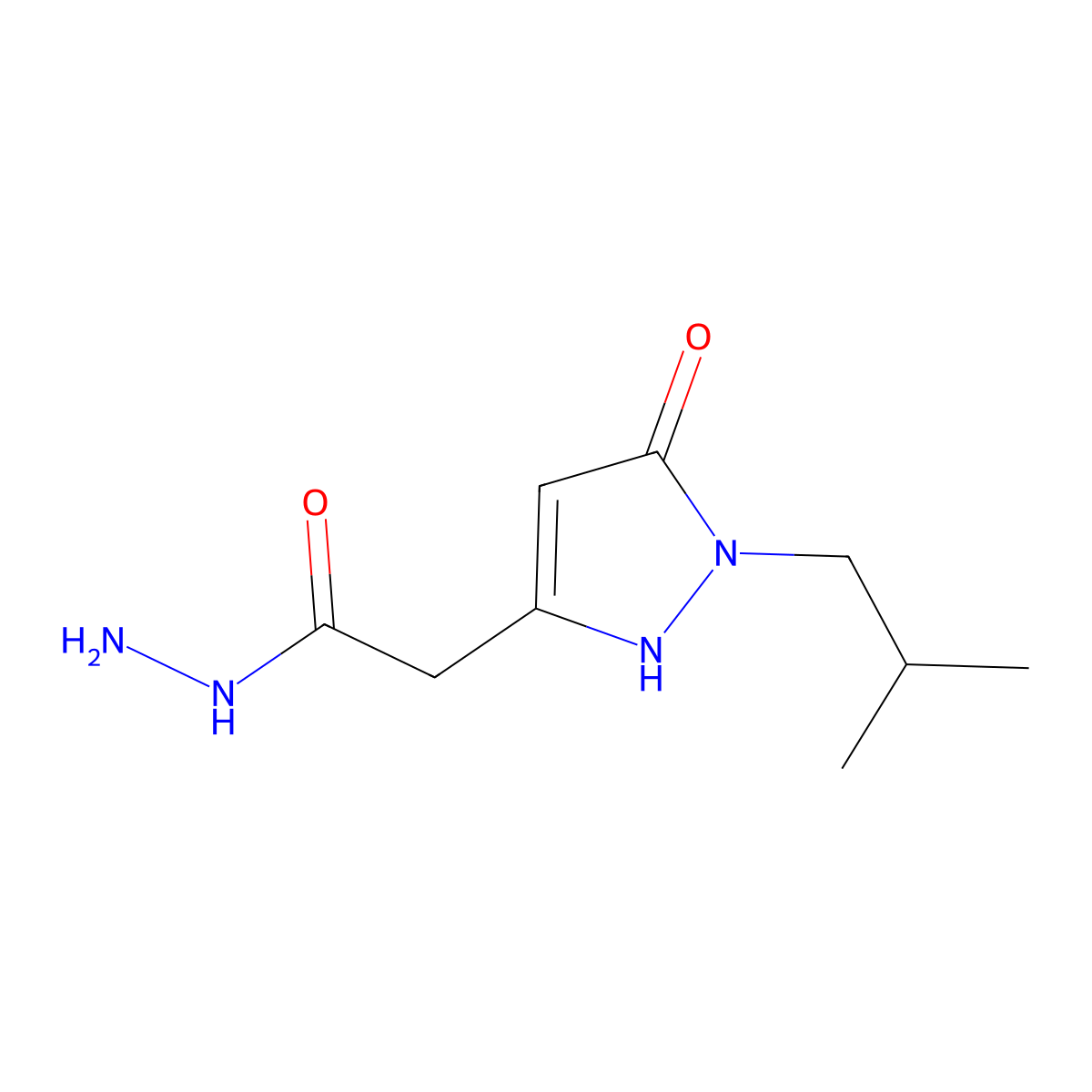2-[1-(2-methylpropyl)-5-oxo-2,5-dihydro-1H-pyrazol-3-yl]acetohydrazide molecular structure, CAS 852851-72-0
