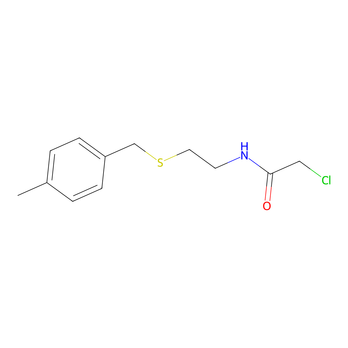 2-chloro-N-(2-{[(4-methylphenyl)methyl]sulfanyl}ethyl)acetamide molecular structure, CAS 852851-84-4