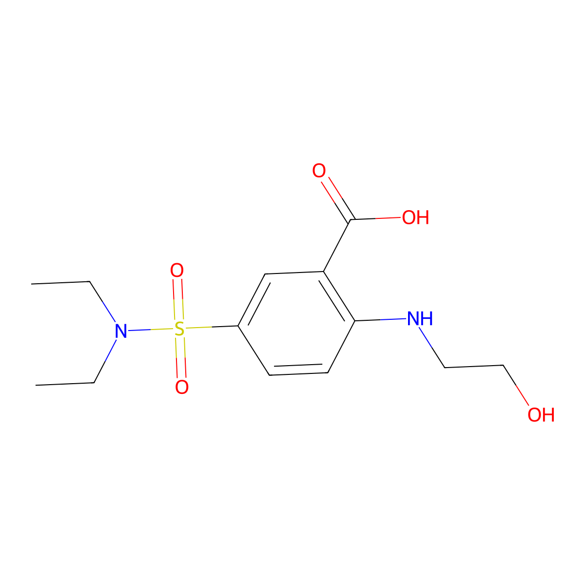 5-(Diethylsulfamoyl)-2-[(2-hydroxyethyl)amino]benzoic acid molecular structure, CAS 852851-90-2