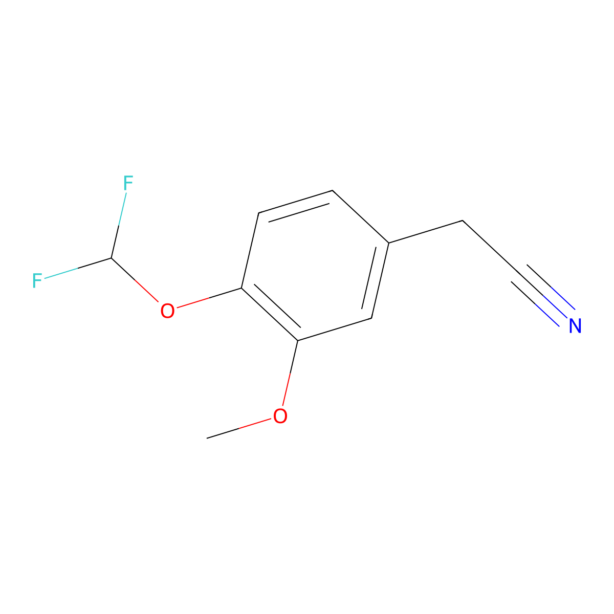 2-[4-(Difluoromethoxy)-3-methoxyphenyl]acetonitrile molecular structure, CAS 852851-91-3