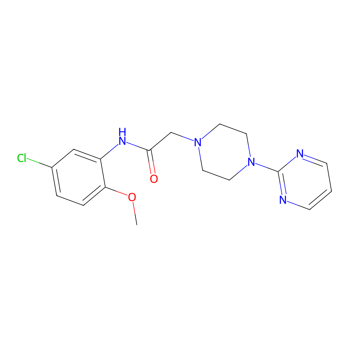 N-(5-chloro-2-methoxyphenyl)-2-(4-pyrimidin-2-ylpiperazin-1-yl)acetamide molecular structure, CAS 852852-17-6