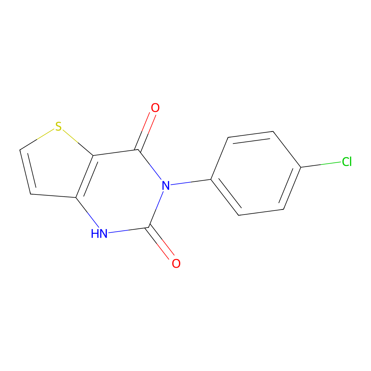 3-(4-chlorophenyl)thieno[3,2-d]pyrimidine-2,4(1H,3H)-dione molecular structure, CAS 852854-16-1