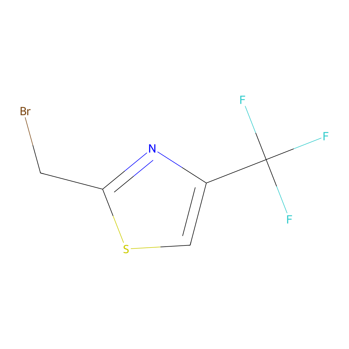 2-(bromomethyl)-4-(trifluoromethyl)Thiazole molecular structure, CAS 852854-41-2