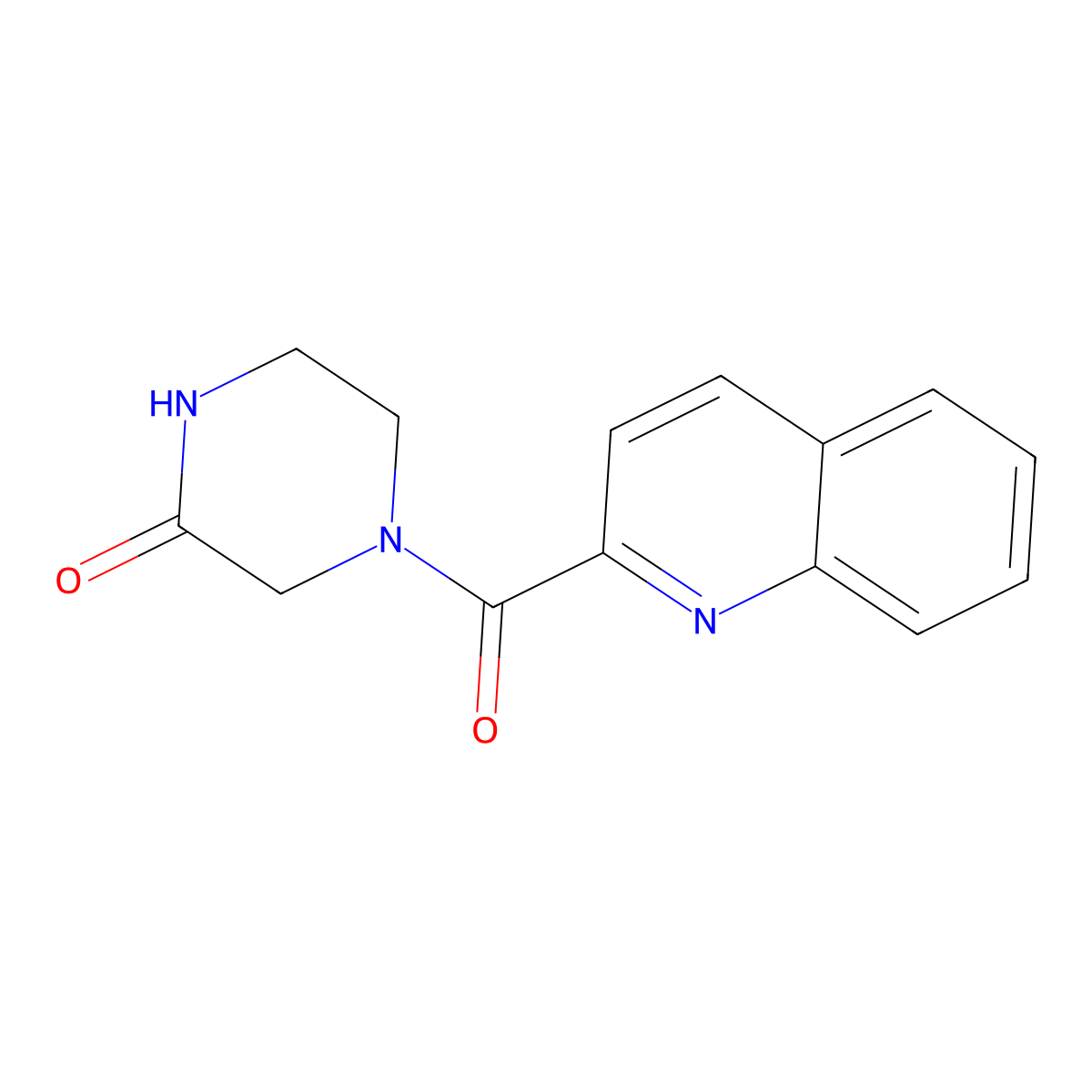 4-(Quinoline-2-carbonyl)piperazin-2-one molecular structure, CAS 852859-58-6