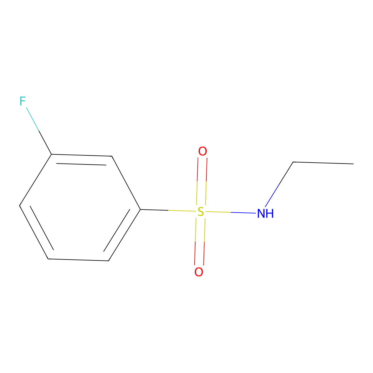 N-ethyl-3-fluorobenzene-1-sulfonamide molecular structure, CAS 852860-28-7