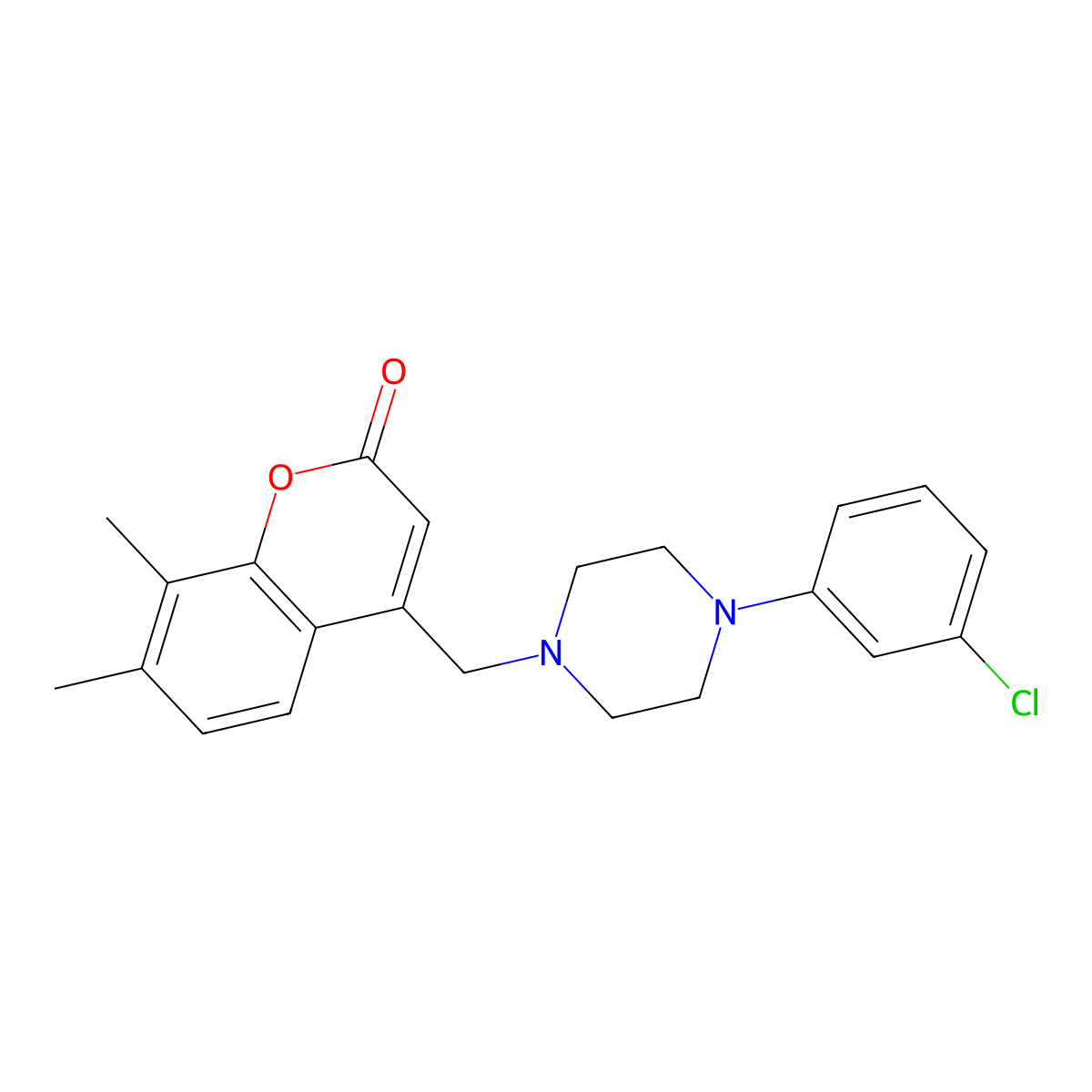 4-{[4-(3-chlorophenyl)piperazin-1-yl]methyl}-7,8-dimethyl-2H-chromen-2-one molecular structure, CAS 852863-29-7