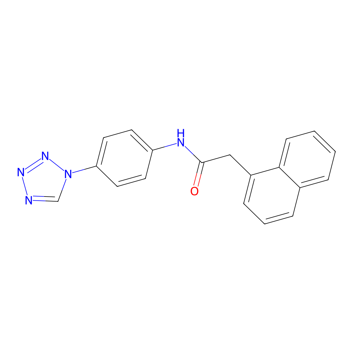 2-(naphthalen-1-yl)-N-[4-(1H-1,2,3,4-tetrazol-1-yl)phenyl]acetamide molecular structure, CAS 852869-37-5