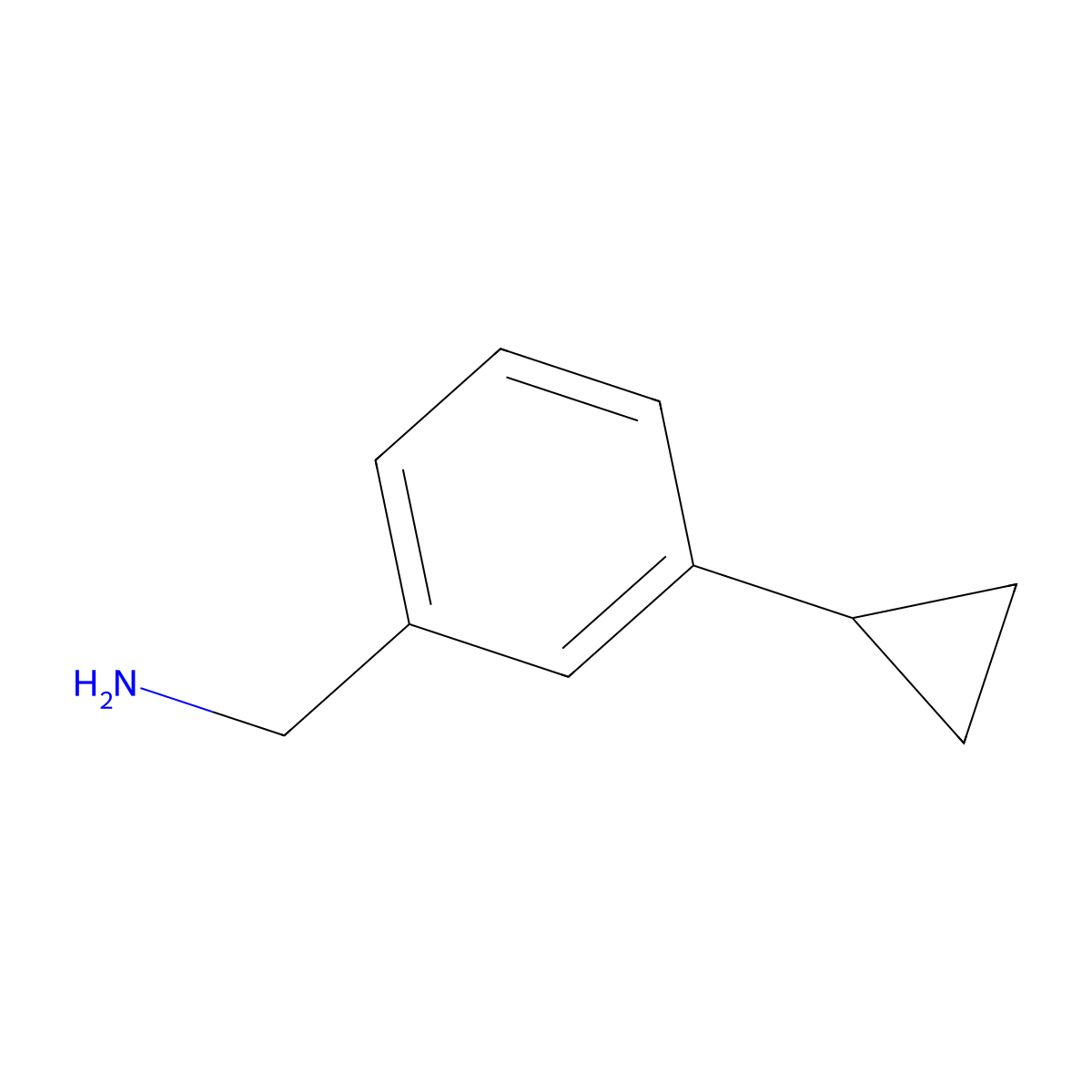 (3-Cyclopropylphenyl)methanamine molecular structure, CAS 852877-59-9